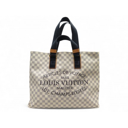 SAC VOYAGE A MAIN LOUIS VUITTON PLAN SOLEIL GM DAMIER AZUR CABAS TOTE BAG 1600€